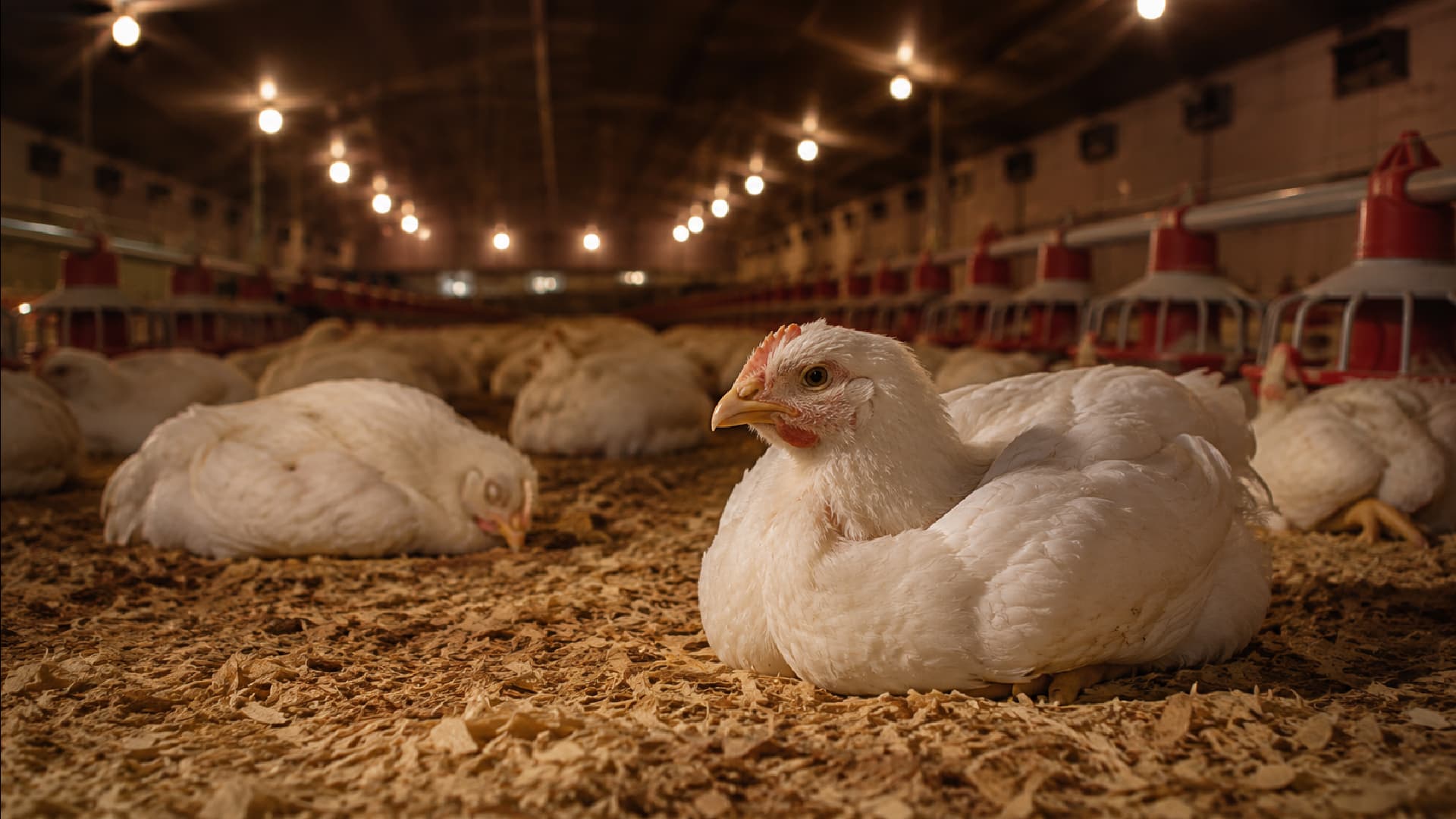 El pollo crece más cuando duerme bien