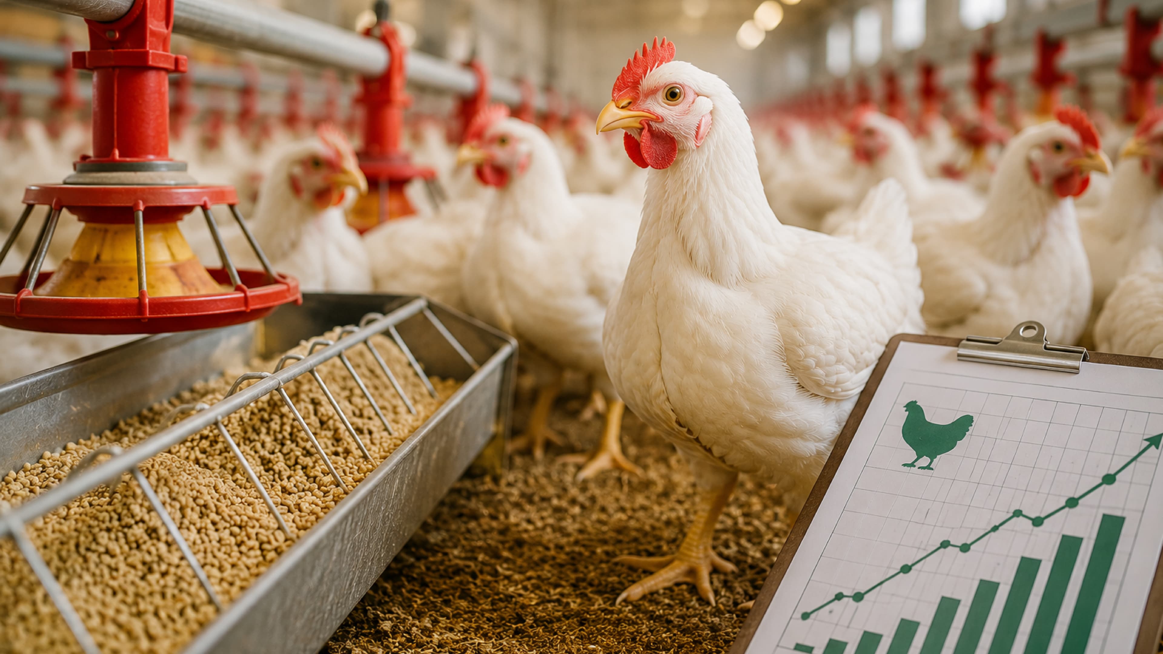 ¿Cuándo realmente gana peso el pollo?